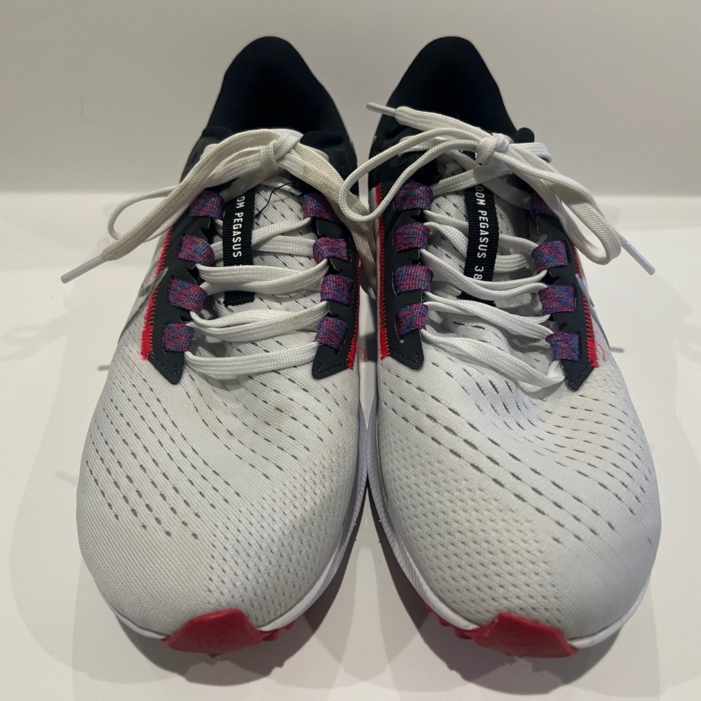 Nike Air Zoom Pegasus 38 Womens Running Shoes White Black Red CW7358-101 Size 8